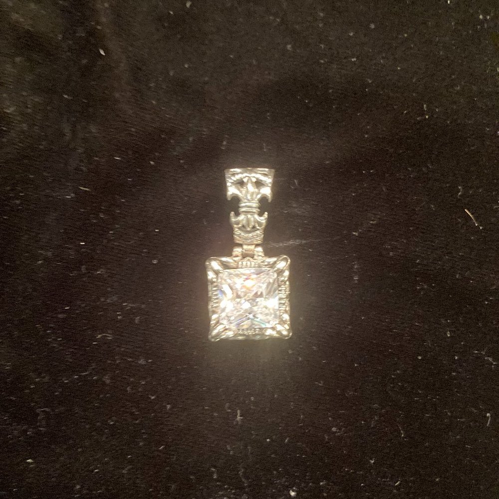 Beautiful Square Rhinestone Silver 925 Pendant
